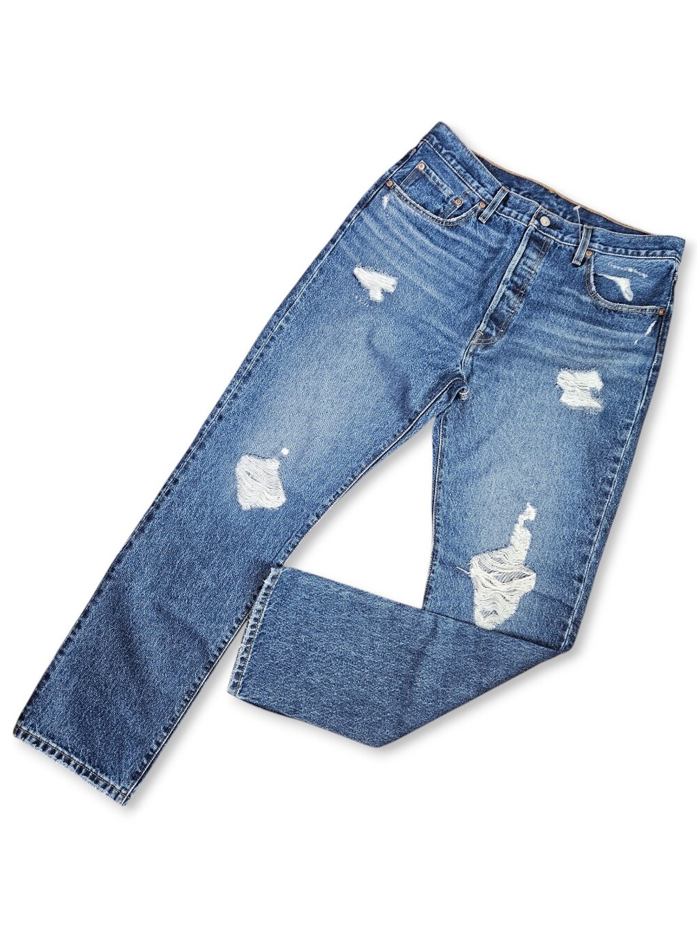 Levi's 501 Men's 33x32 NEW Jeans Original Fit Distressed Button Fly 100% Cotton